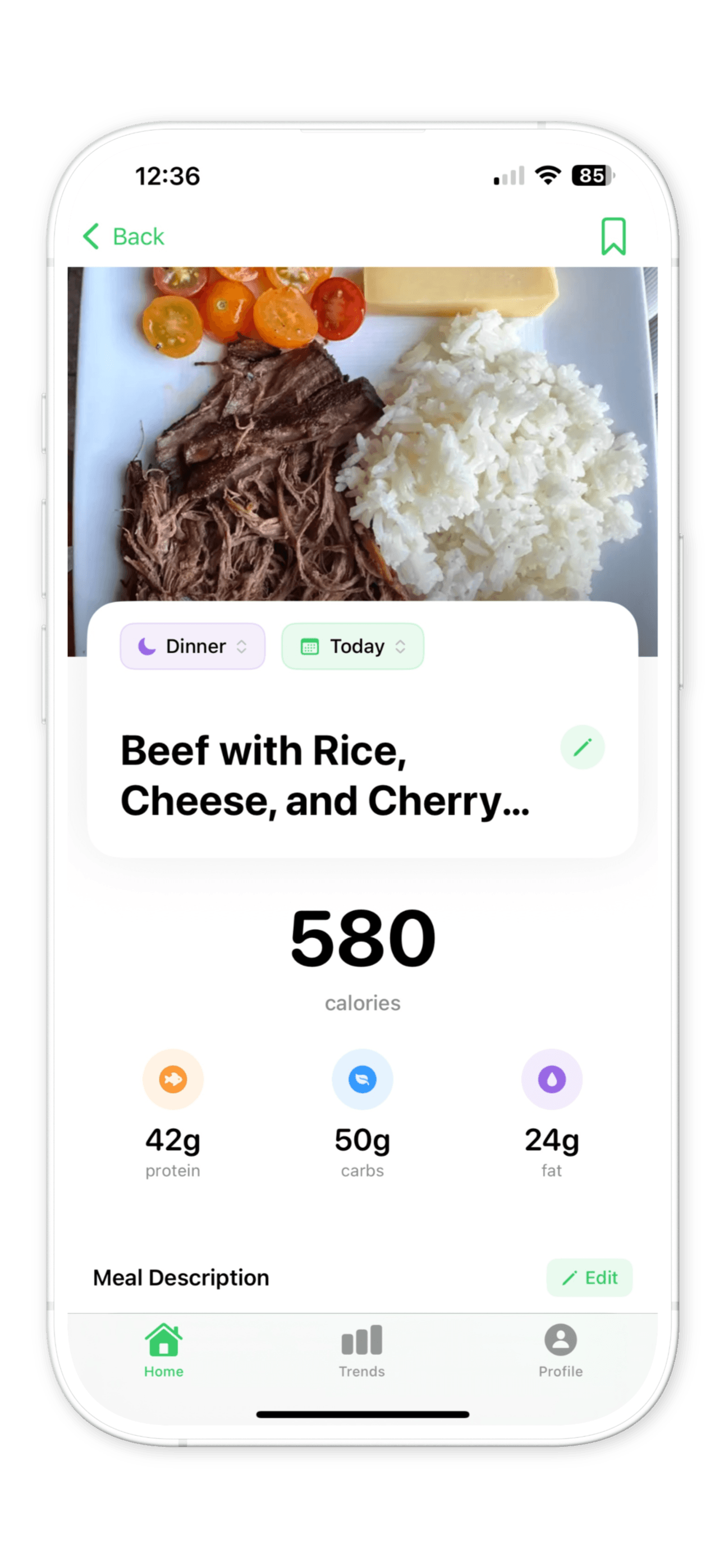 Avocado meal details